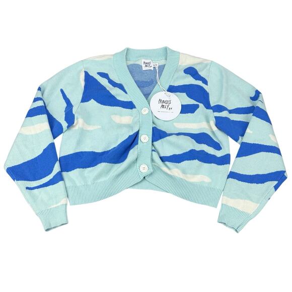 NWT PRINCESS POLLY Austin Knit Cardigan Blue Size Small / Medium - Picture 4 of 7